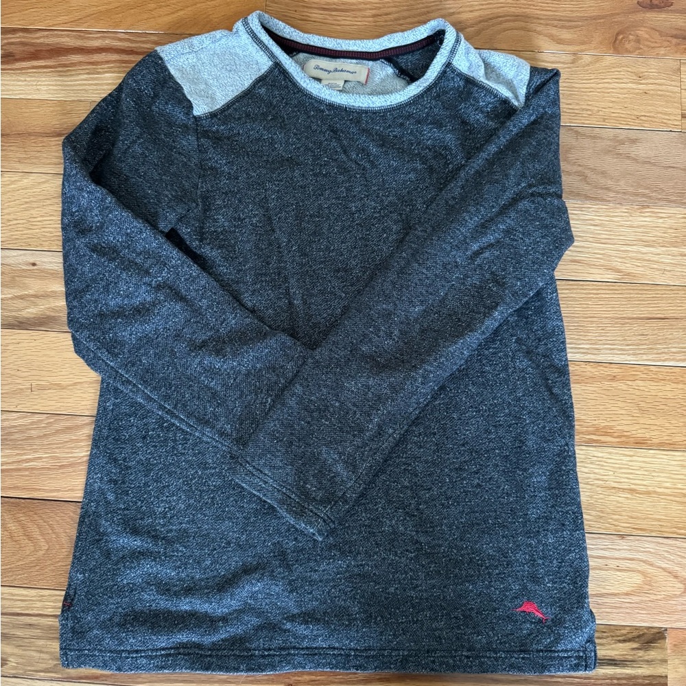 Tommy Bahama Fleece Pullover Sweatshirt small Gray Black